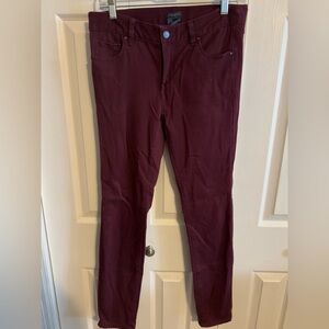Ann Taylor skinny jeans maroon size 4